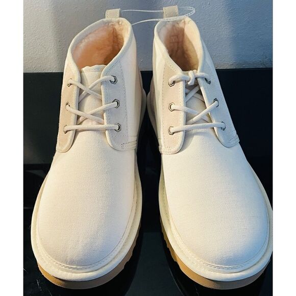 UGG Neumel Natural Canvas Ankle Boots Off White Men’s Sz 12 (1117613) NWOB main image 6
